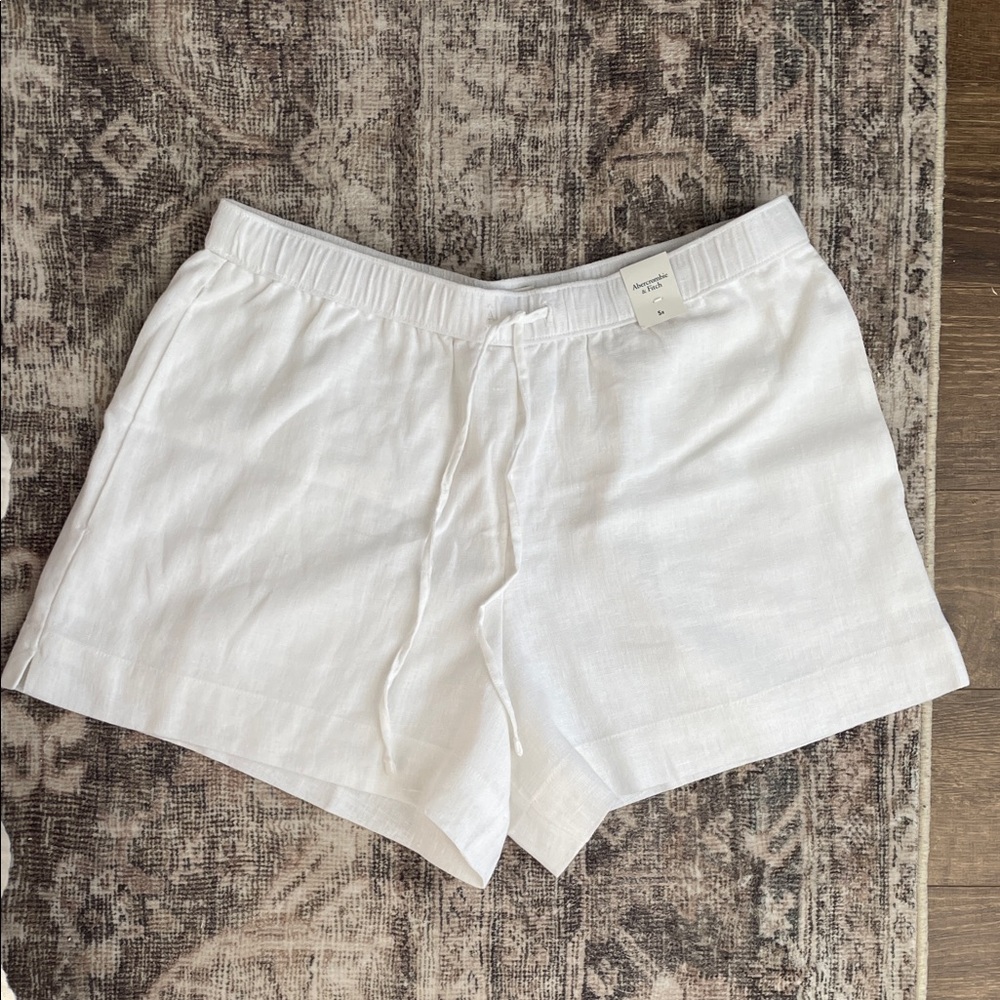 Abercrombie & Fit h White Linen-Blend Women's Shorts